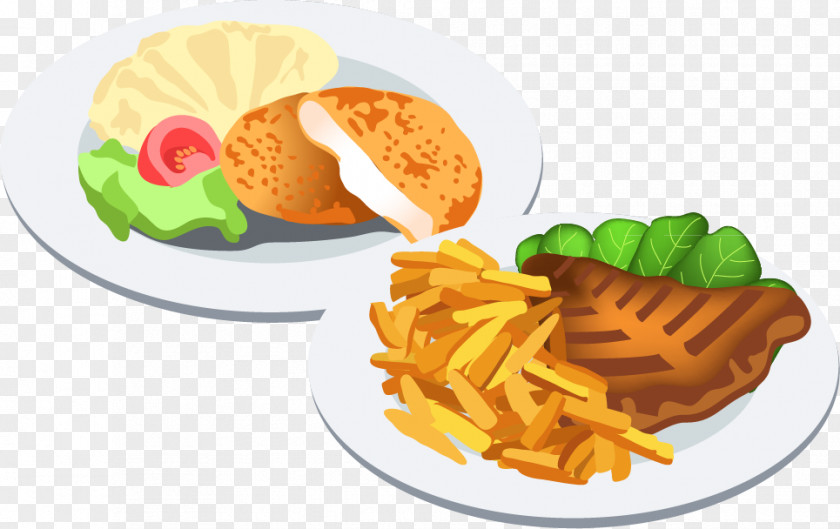 Food Steak Fries Vector Material Fast Dish Clip Art PNG