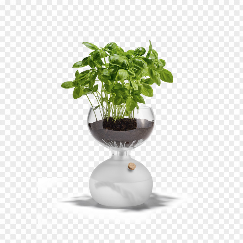 Hand-painted Fresh Spices Holmegaard Flowerpot Glass Herb Greenhouse PNG