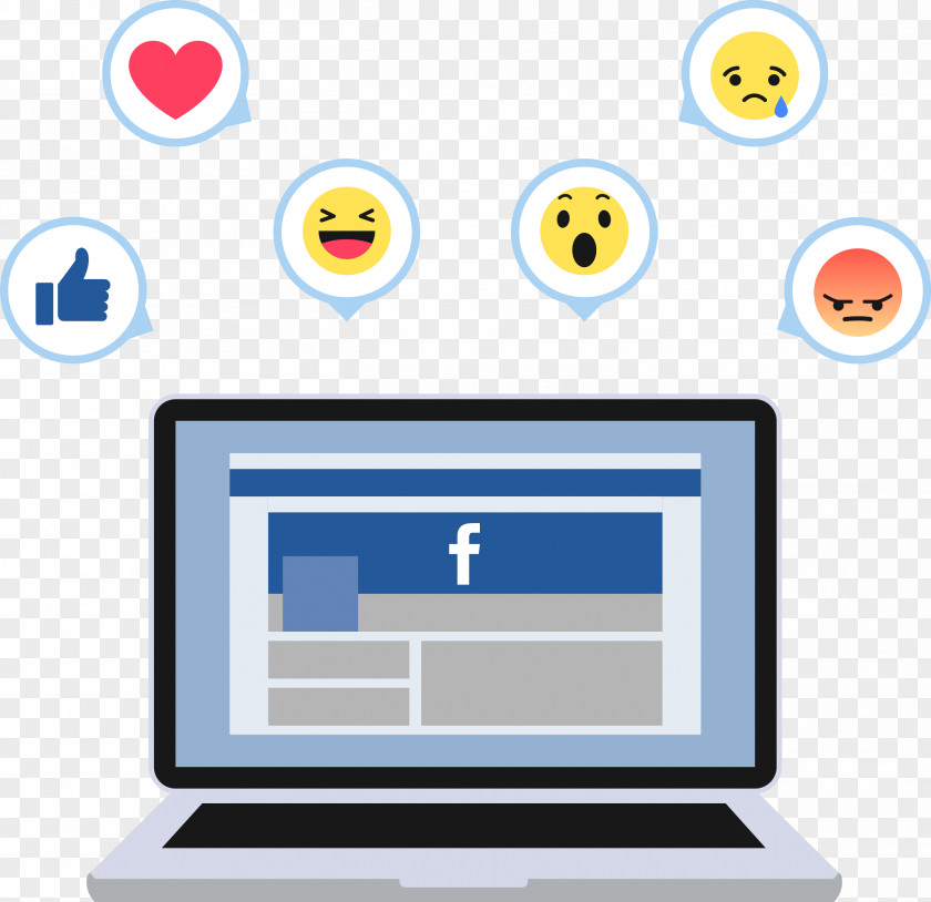 Vector Hand-painted Laptop Social Media Facebook F8 Network Advertising Like Button PNG