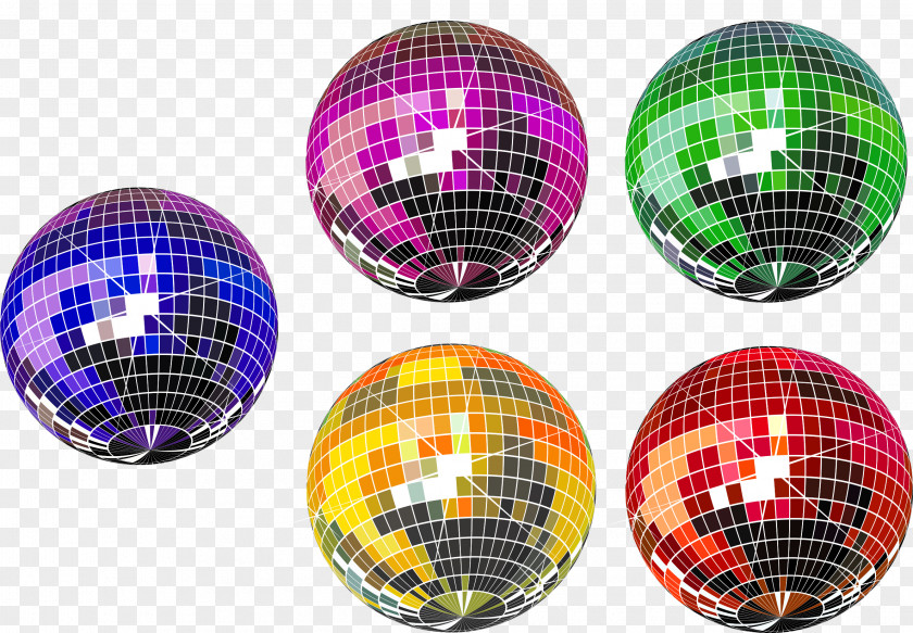 Cool Three-dimensional Ball Decorative Elements Disco Clip Art PNG