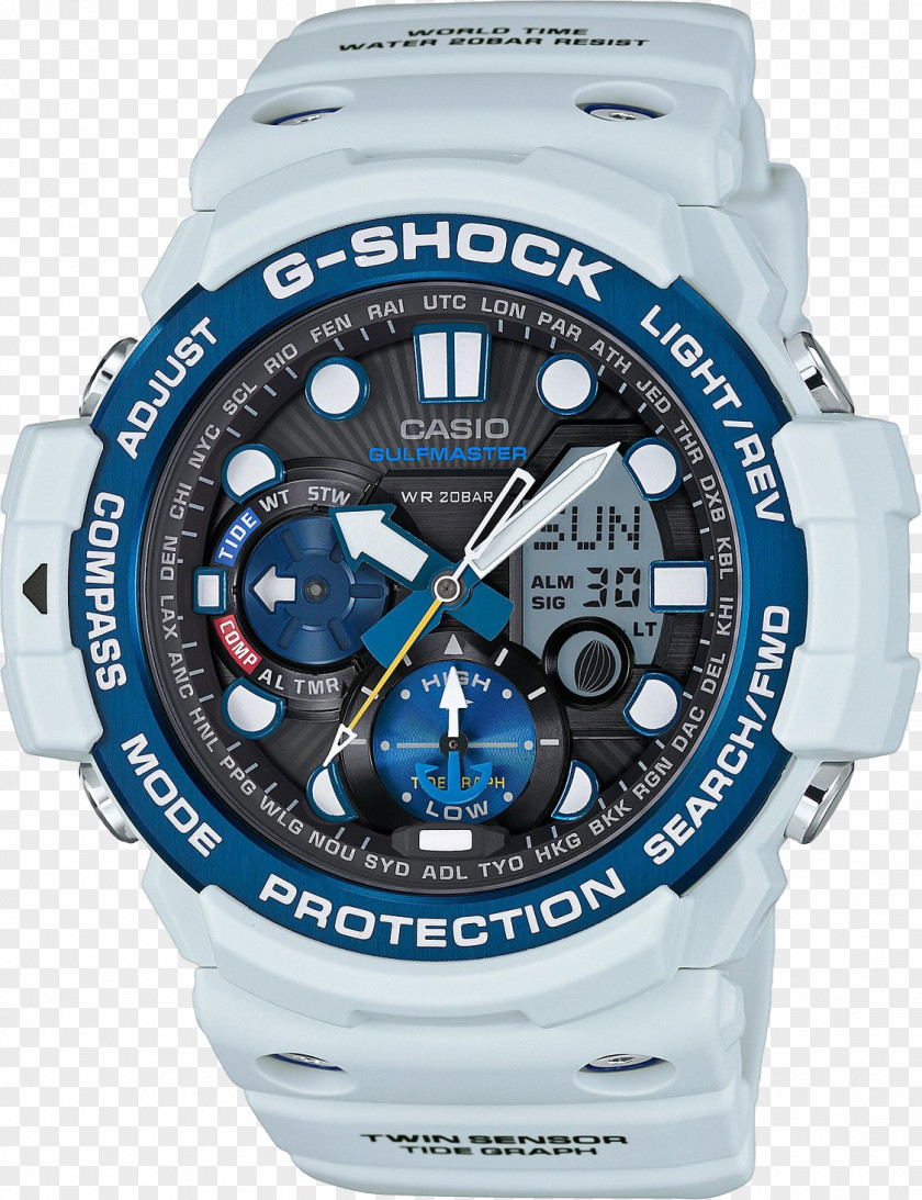 Watch G-Shock Casio White Blue PNG