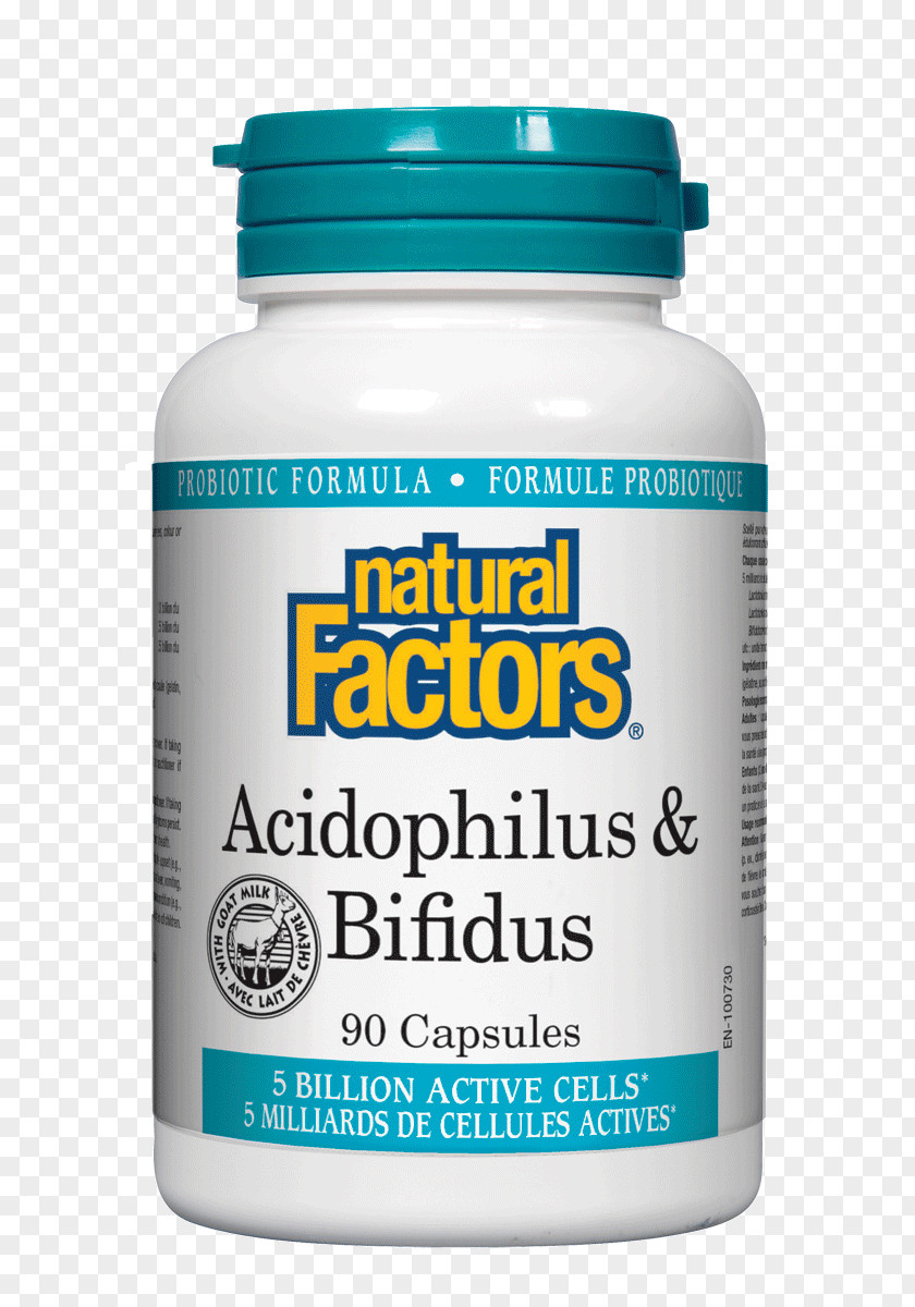 Acidophilus & Bifidus Double Strength180 Capsules Lactobacillus Probiotic BifidobacteriumSmall Intestine Bacterial Growth Dietary Supplement Natural Factors PNG