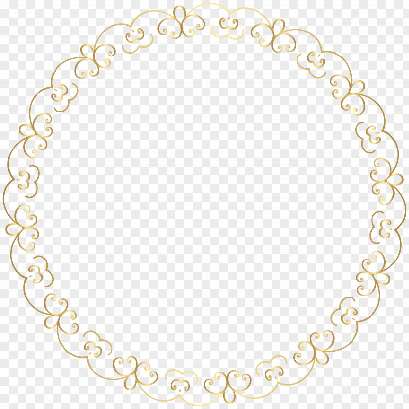 Round Gold Border Frame Clip Art Image Material Necklace Pearl Chain Body Piercing Jewellery PNG
