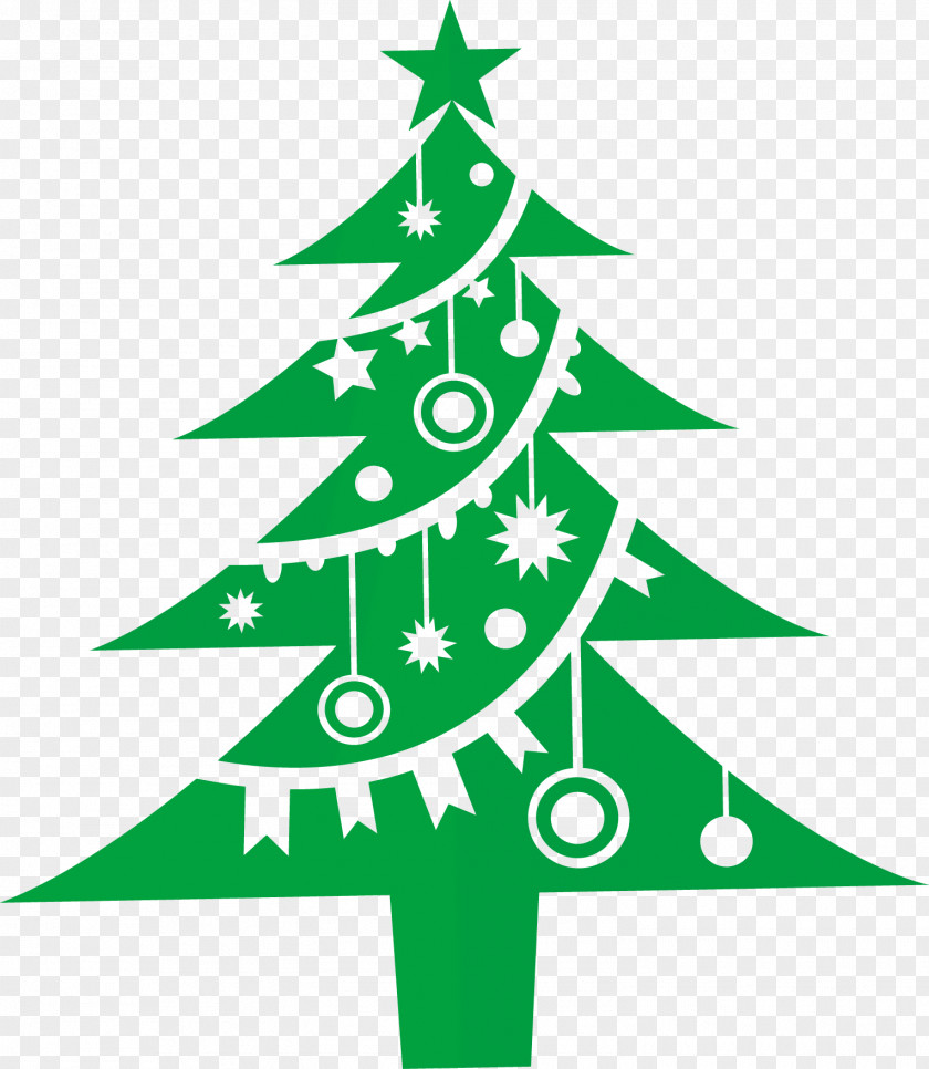 Flat Christmas Tree Santa Claus Ornament Clip Art PNG
