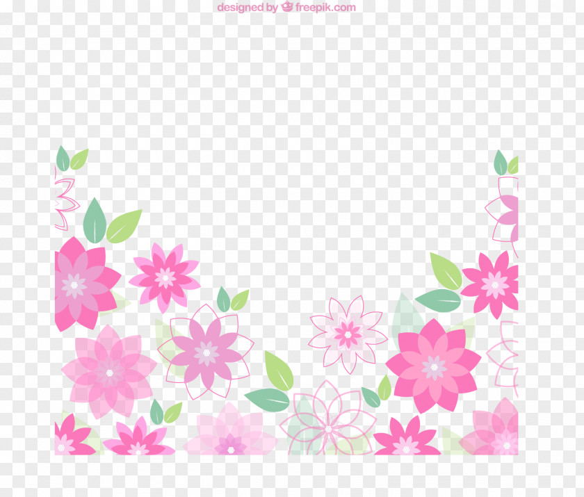 Floral Shading Pink Flowers PNG