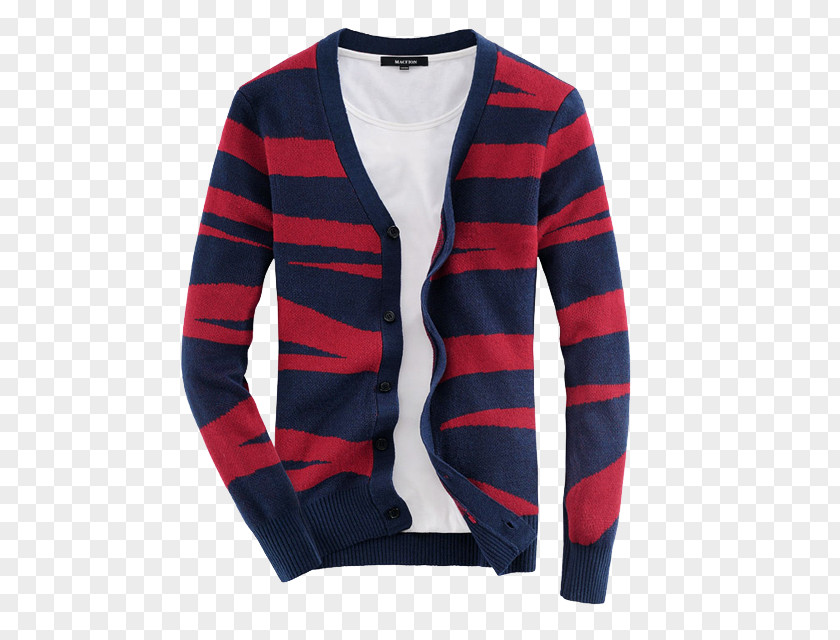 Men's Knit Jacket Cardigan Red Outerwear Blue PNG