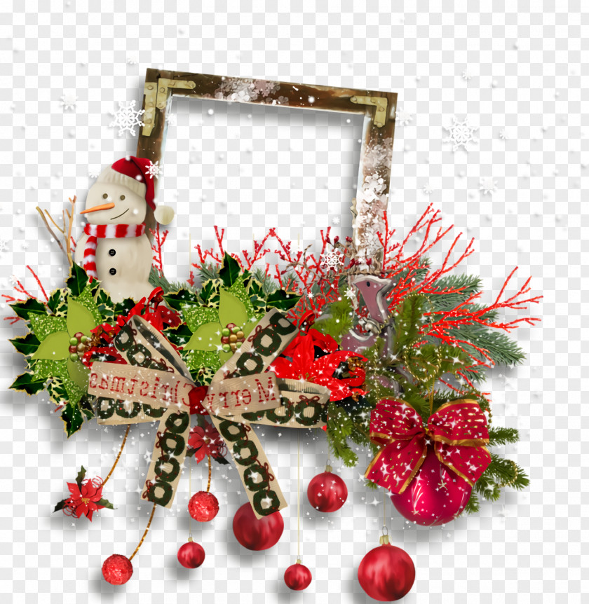 Pine Family Ornament Christmas Frame Border Decor PNG