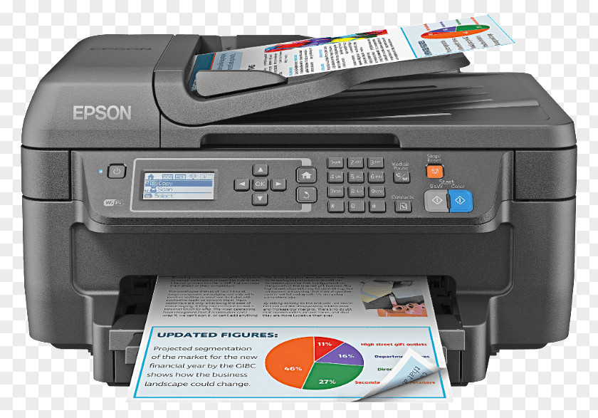Printer Multi-function Epson WorkForce WF-2750 Inkjet Printing PNG