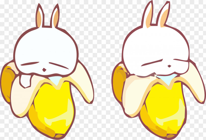 Banana Bunny Rabbit Lovemap Clip Art PNG