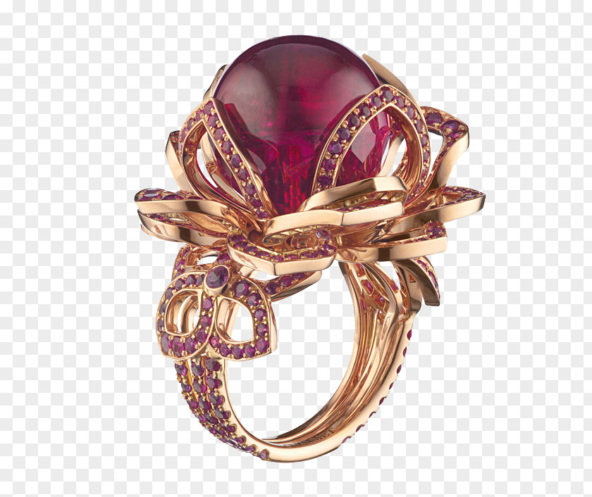 Gold-plated Ruby ​​ring Wedding Invitation Gold Ring Jewellery Diamond PNG