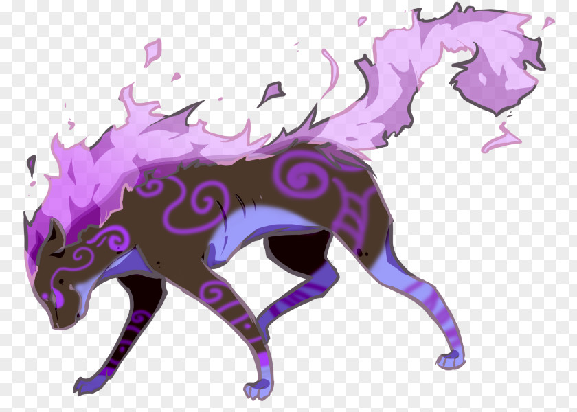 Purple Flare Cat Horse Dog PNG
