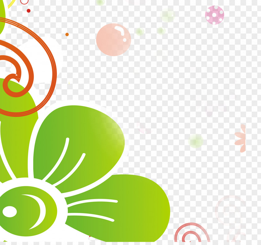 Green Floral Border Poster Clip Art PNG