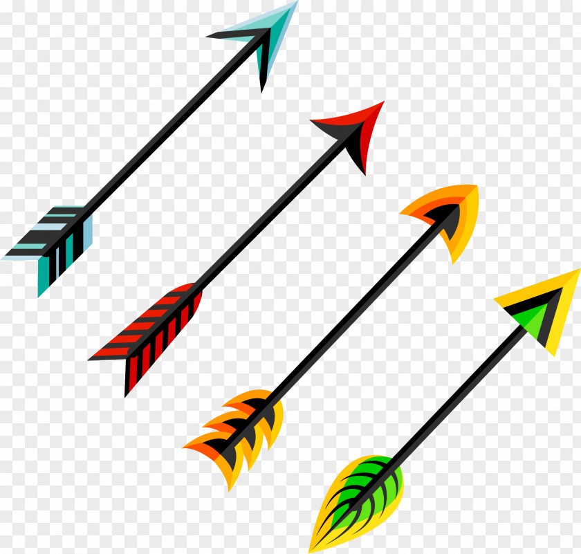 Vector Hand Painted Feather Arrow Euclidean Clip Art PNG