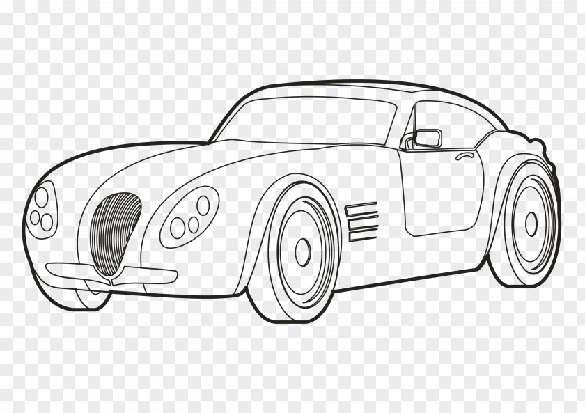 Mcqueen Sports Car Drawing Line Art PNG