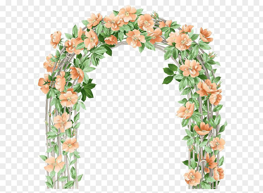 Floral Pattern Flower Arch Design Clip Art PNG