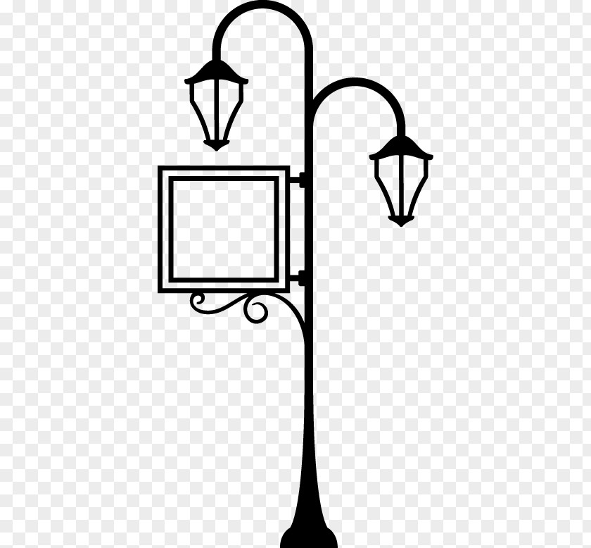 Retro Street Billboard Light Black And White Download PNG