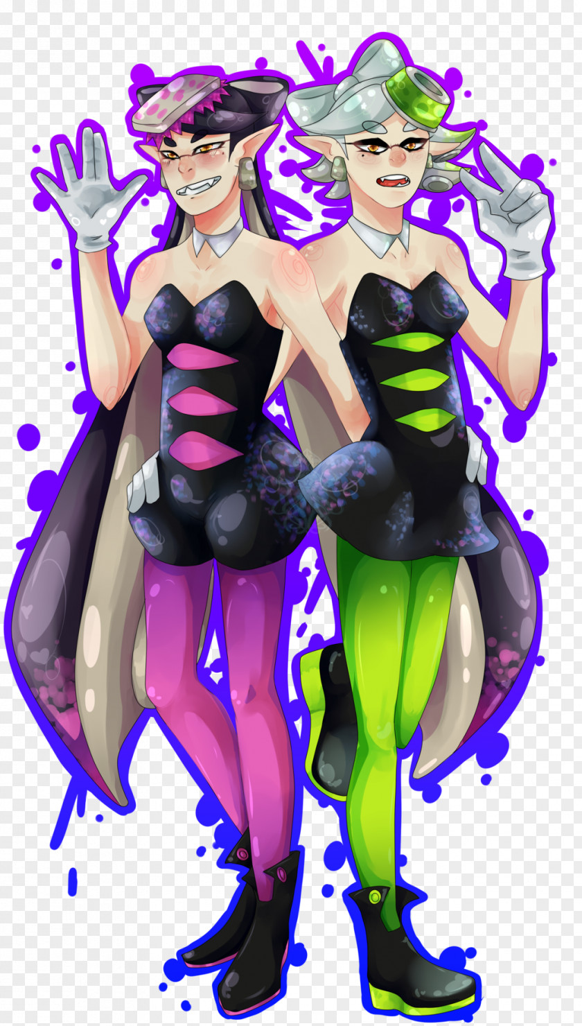 Squid Splatoon Sisters Fan Art PNG