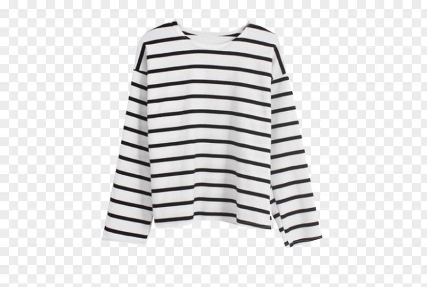 Monochrome Long-sleeved T-shirt Sweater PNG