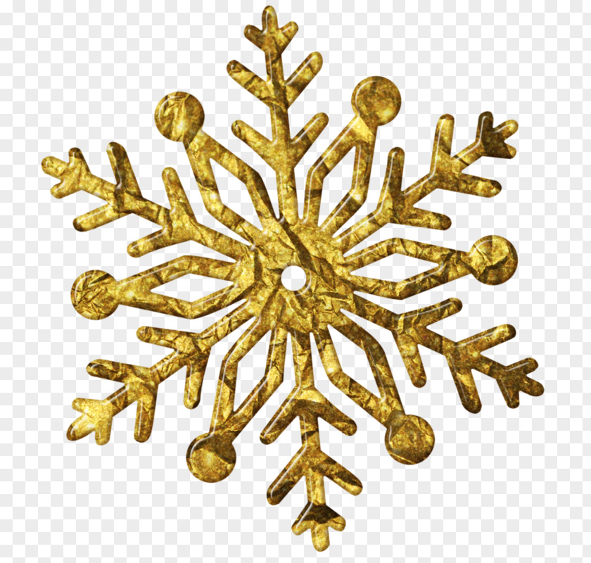 Snowflake Gold Christmas Ornament PNG