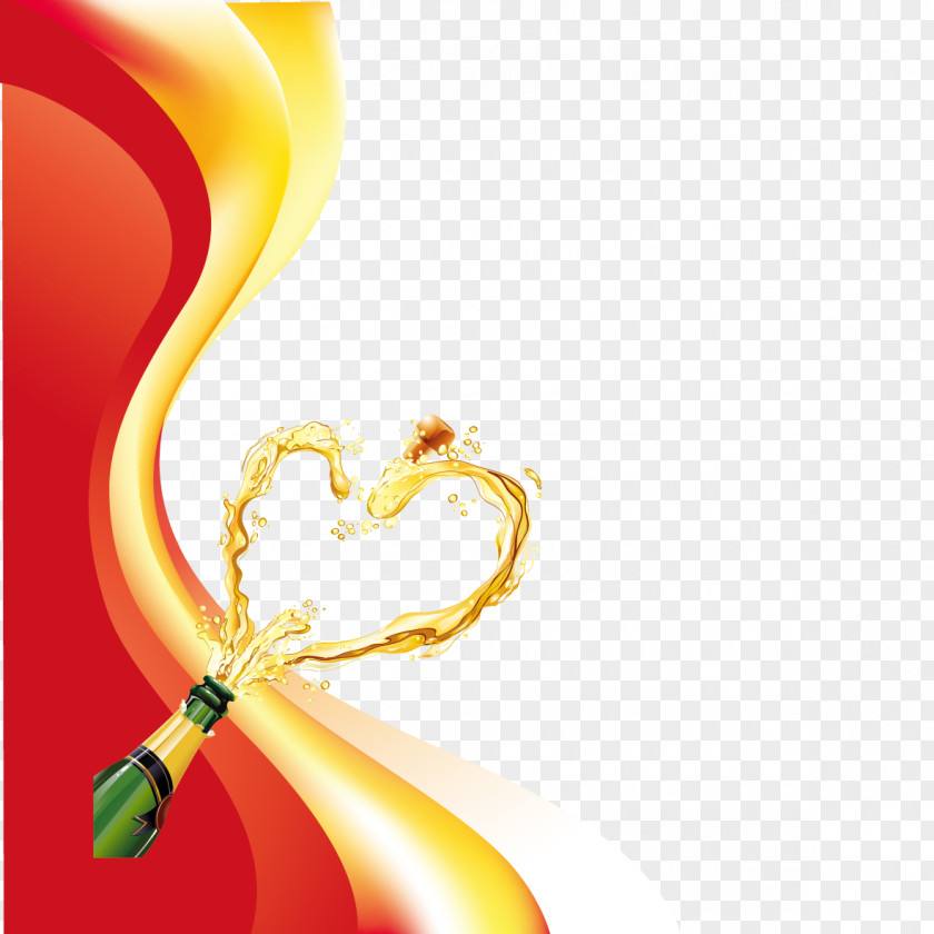 Vector Curves And Beer Champagne Fizz Rosxe9 Bottle PNG