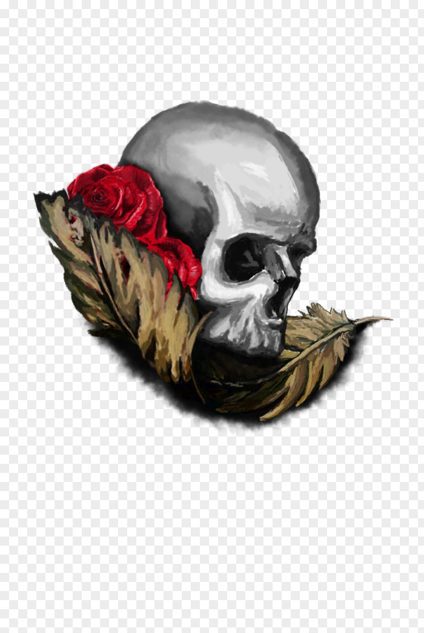 Ink Pattern Skull Illustration PNG