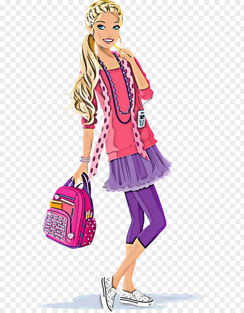 Barbie Pink Magenta Toy Doll PNG