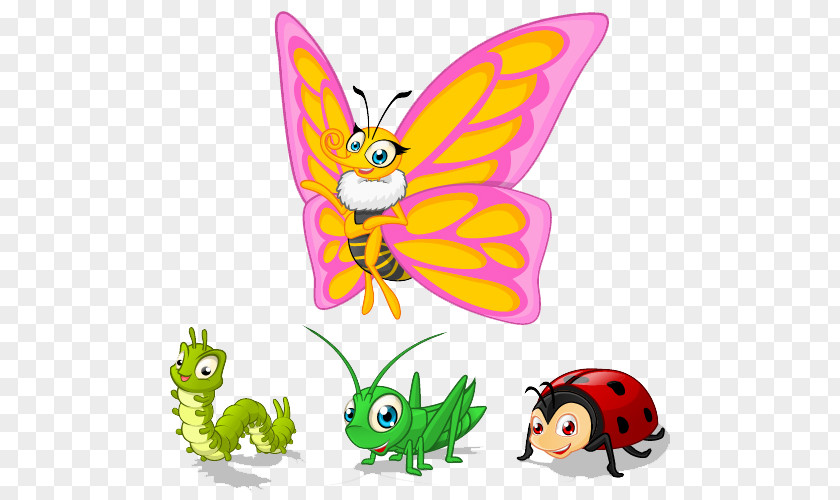 Butterflies And Insects Butterfly Cartoon Character Illustration PNG