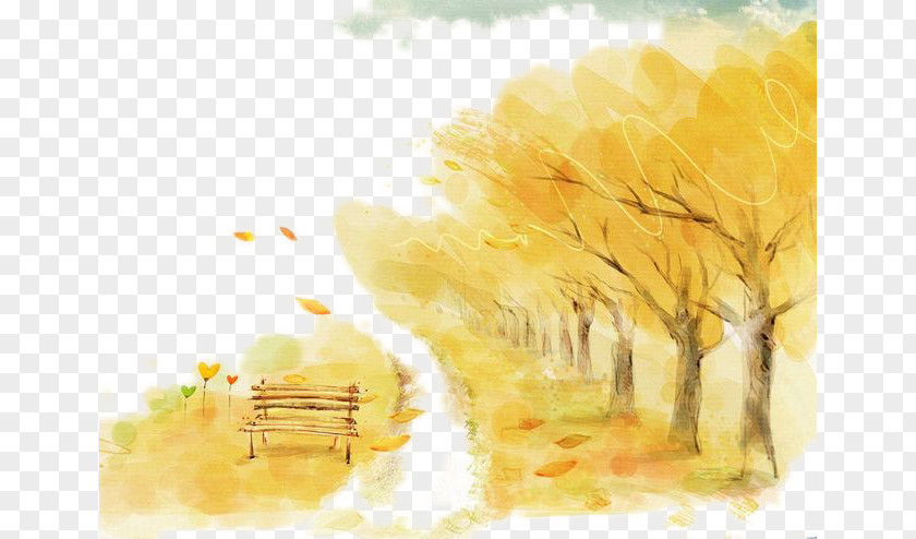 Hand-painted Autumn Leaves Reversal Film World Wide Web PNG