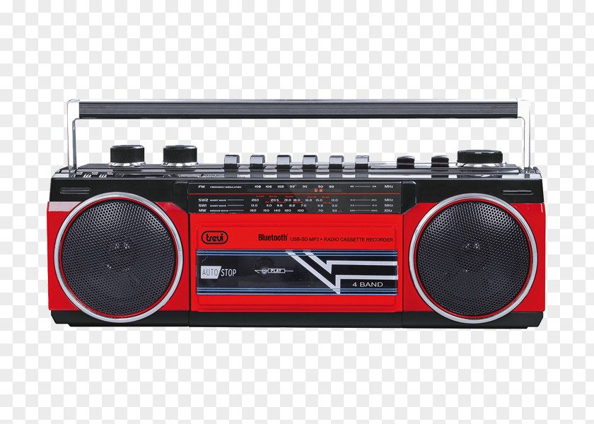 Radio Trevi RR 501 BK Recorder Boombox FM Broadcasting Compact Cassette PNG