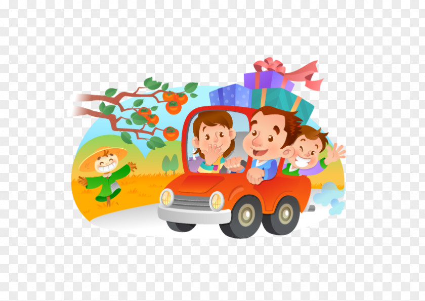 Travel By Car, A Person Vector PNG