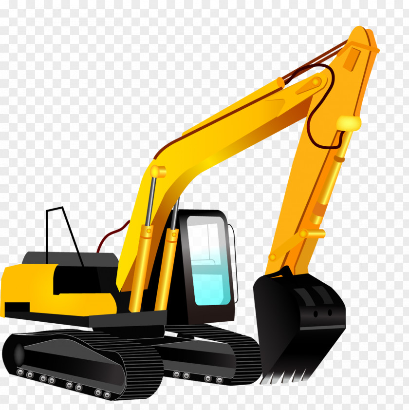 Cartoon Excavator Caterpillar Inc. Backhoe Bulldozer PNG