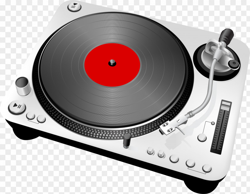 Hand-painted DJ Mixer Vector Disc Jockey Phonograph Record Mix PNG