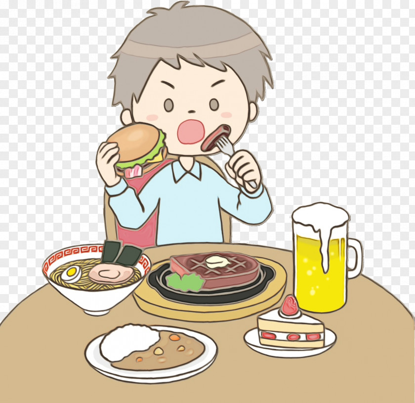 Child Dinner Junk Food Cartoon PNG
