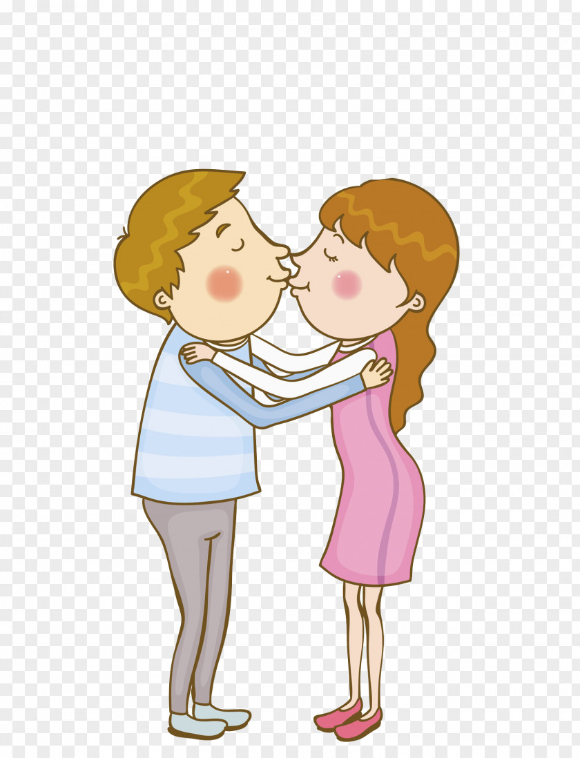Kissing Scenes Kiss Hug Couple Illustration PNG