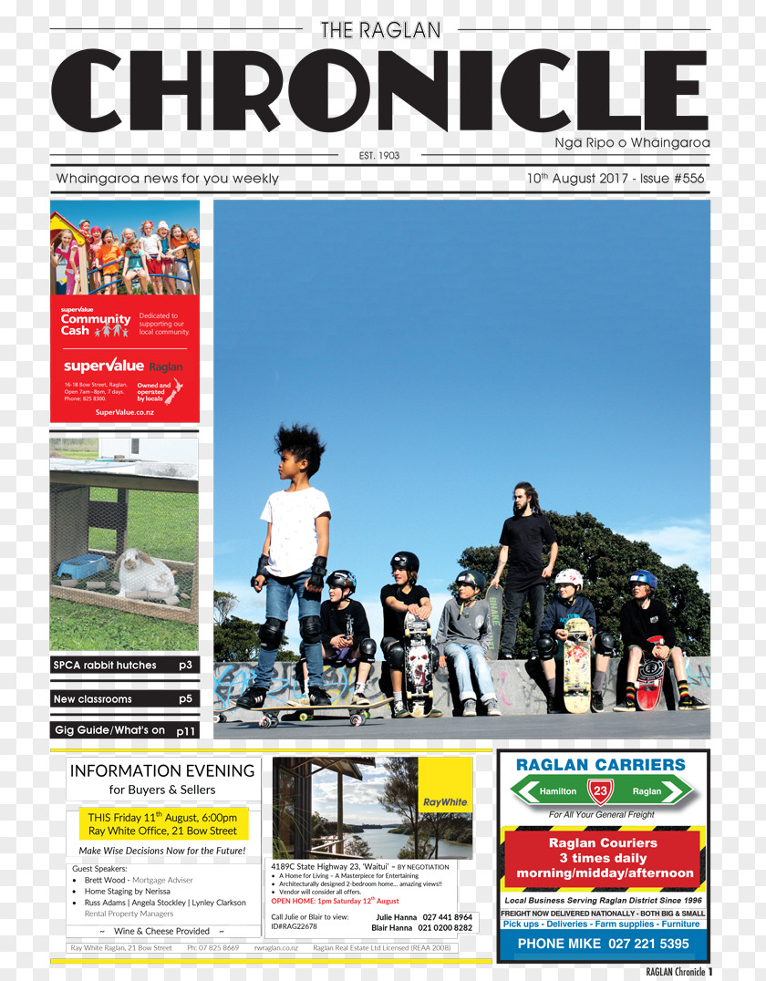 Raglan Chronicle & Ink Manu Bay Road Whaingaroa Newspaper PNG
