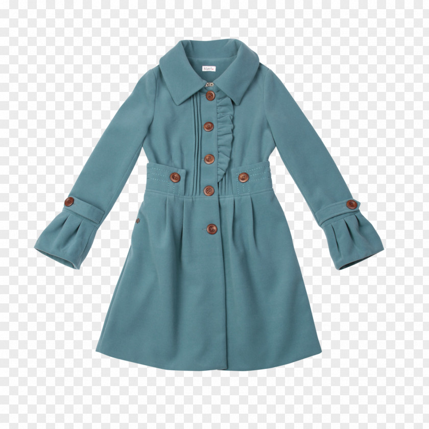 Seasons Overcoat Trench Coat Turquoise PNG