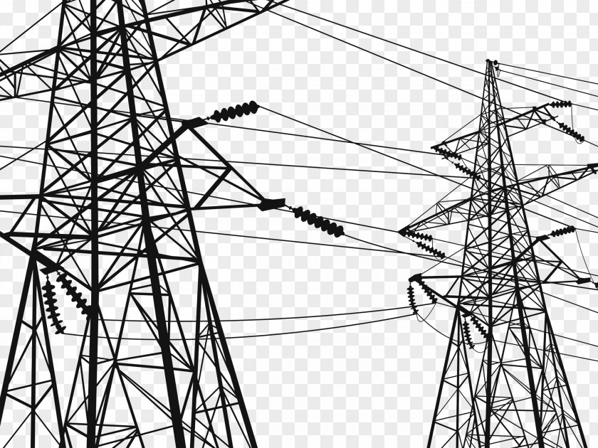 Urban High Voltage Lines Electricity Transmission Tower Electric Power Wire PNG