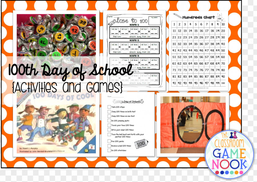 Classroom Activities 100 Days Of Cool Paperback Recreation Font PNG