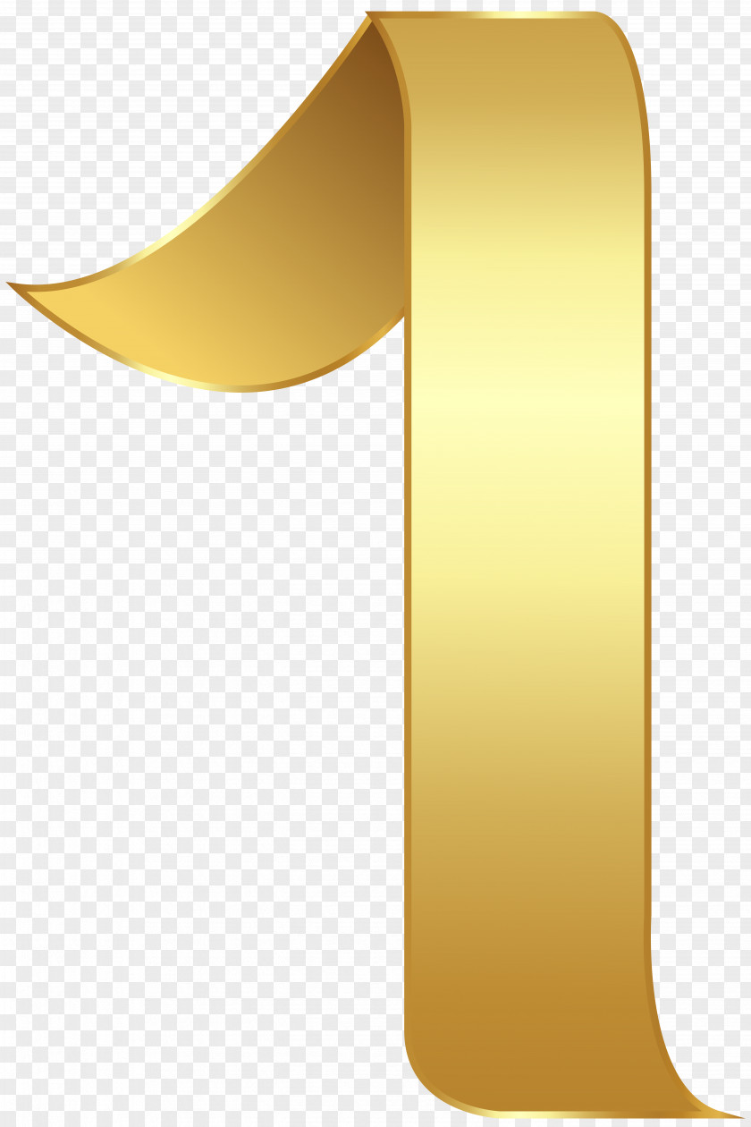 Golden Number One Transparent Clip Art Image Yellow Font Design Pattern PNG