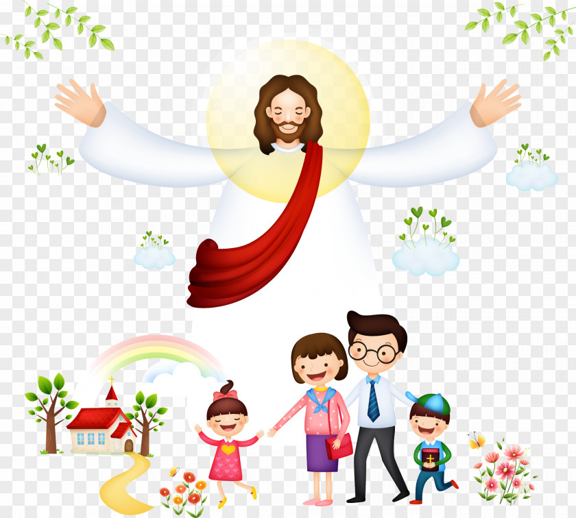 Vector Jesus With Children Bible Christianity Clip Art PNG