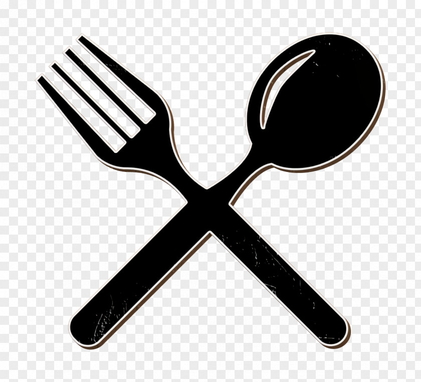 Kitchen Icon Cutlery Cross Couple Of Fork And Spoon Tools Utensils PNG