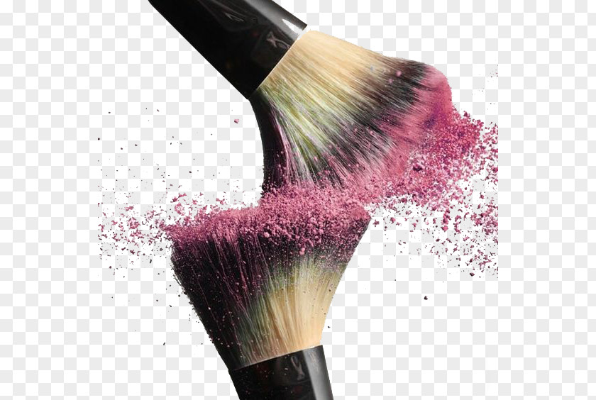 Makeup Brush Blush Pink Splash Collision Cosmetics PNG