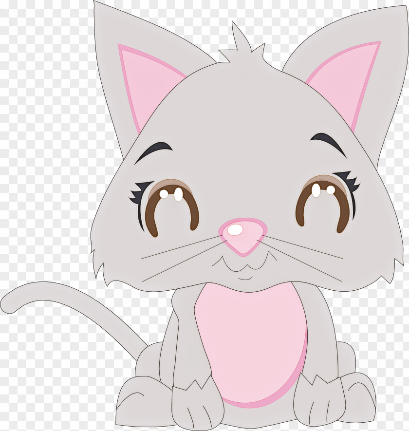 Cartoon Pink Nose Whiskers Head PNG