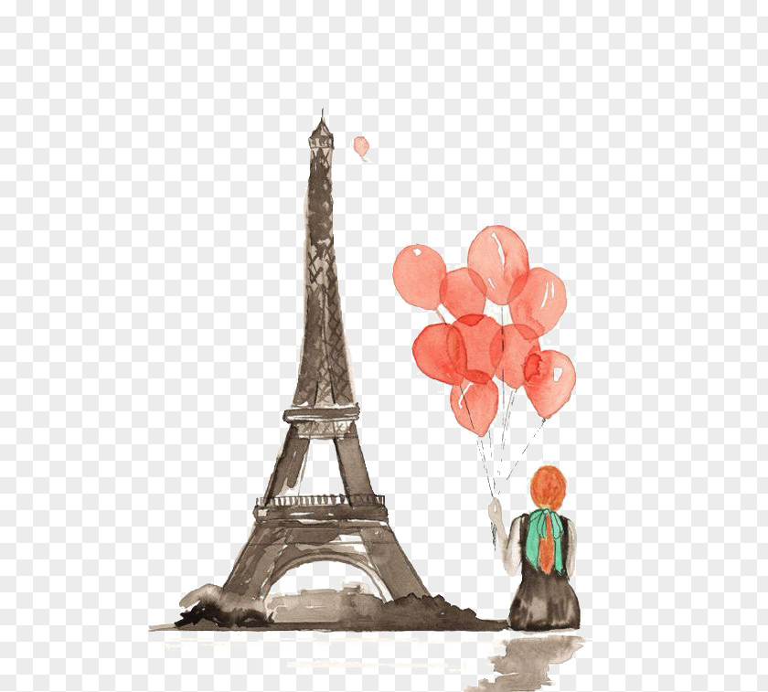 Eiffel Tower Sacré-Cœur PNG Sacré-Cœur, Paris Drawing Watercolor painting, psd免抠 clipart PNG