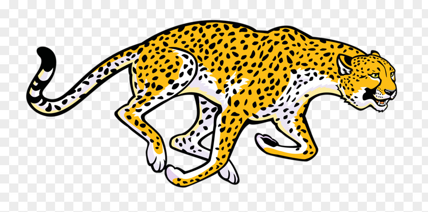 Running Leopard Cheetah Black And White Clip Art PNG