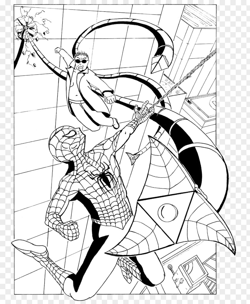 Blue Dart Dr. Otto Octavius Spider-Man Coloring Book Line Art Venom PNG