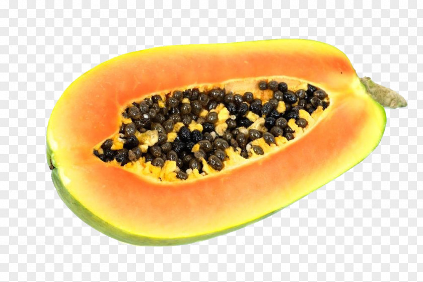 Half Papaya Fruit Food Muskmelon Vegetable PNG