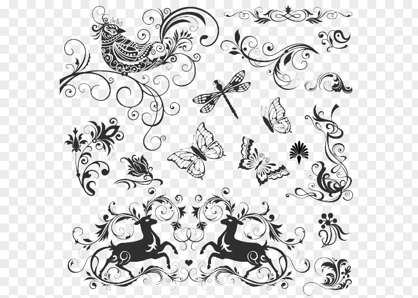 Insect Vector Pattern Calligraphy Royalty-free Illustration PNG