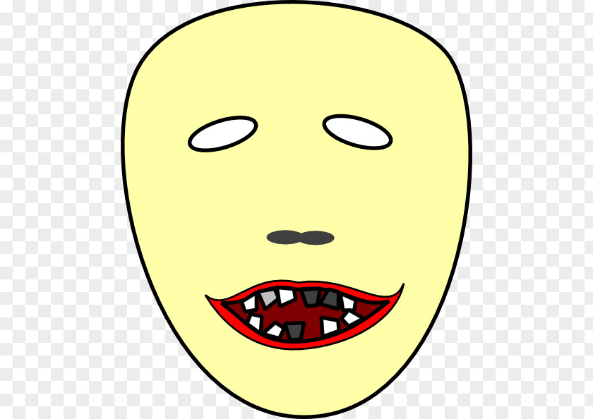Horror Face Smiley Mouth Nose Clip Art PNG