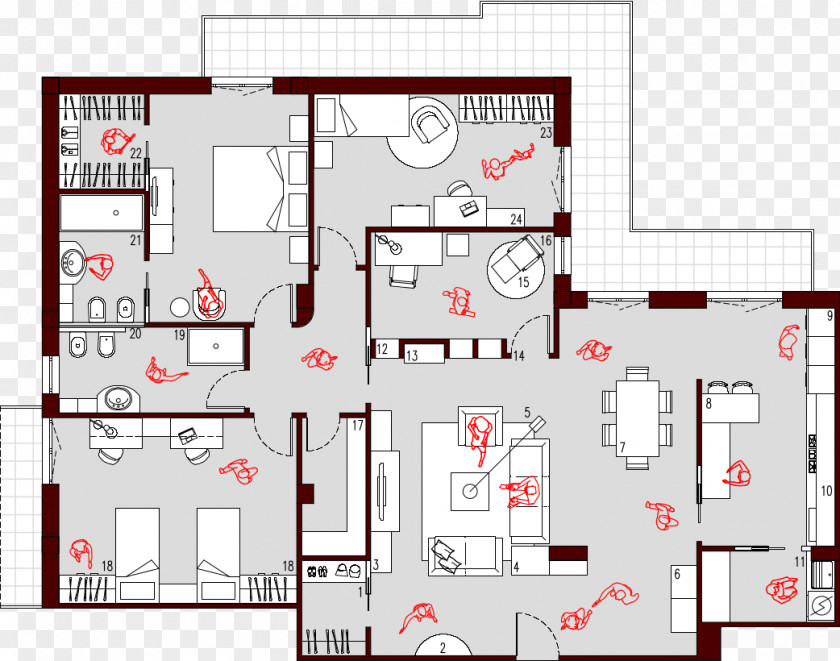 Kv62 Planimetrics House Floor Plan Furniture Square Meter PNG
